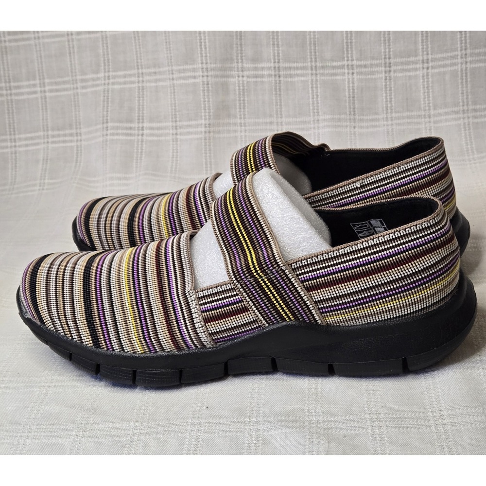 NWOB‎ Bernie Mev Mary Jane Comfort Shoes 39 (8) Multicolor Striped Slip On Flats - Picture 9 of 11